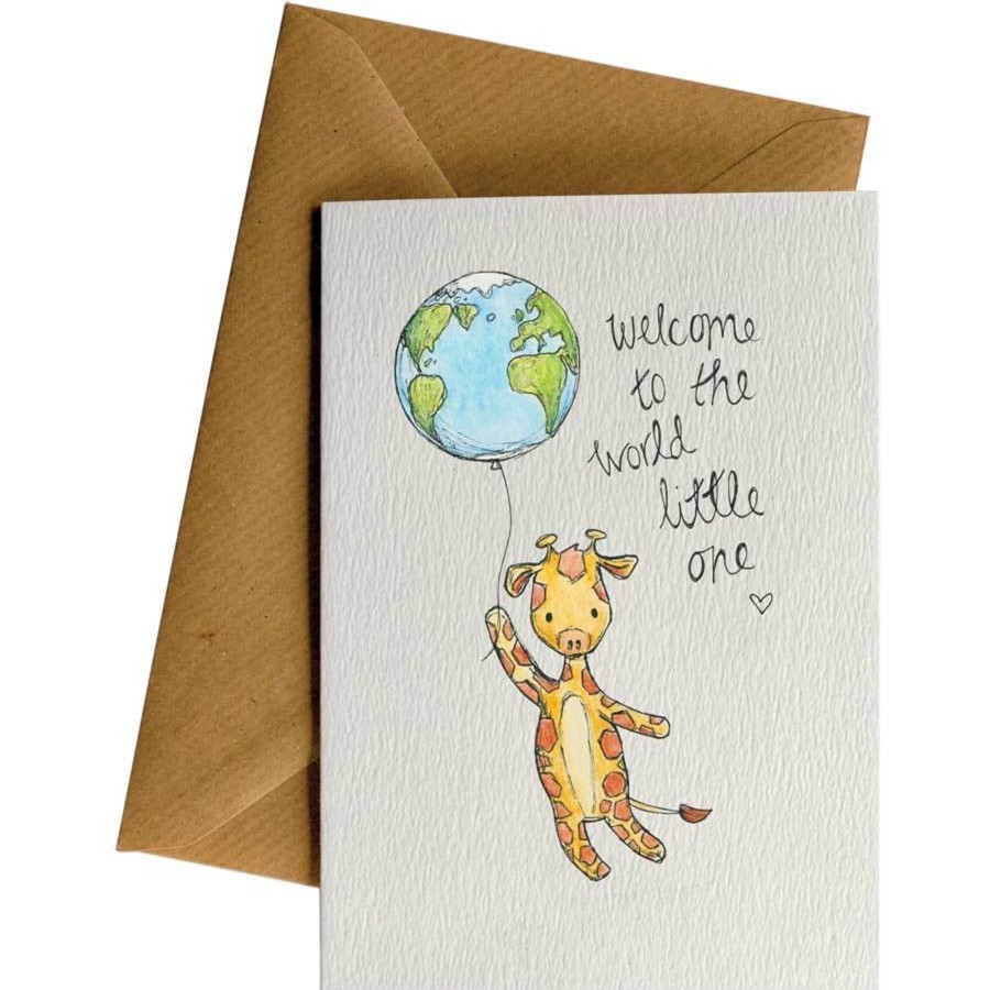 Eco Cards Friendsheep | Welcome To The World (Giraffe)-Greeting Card