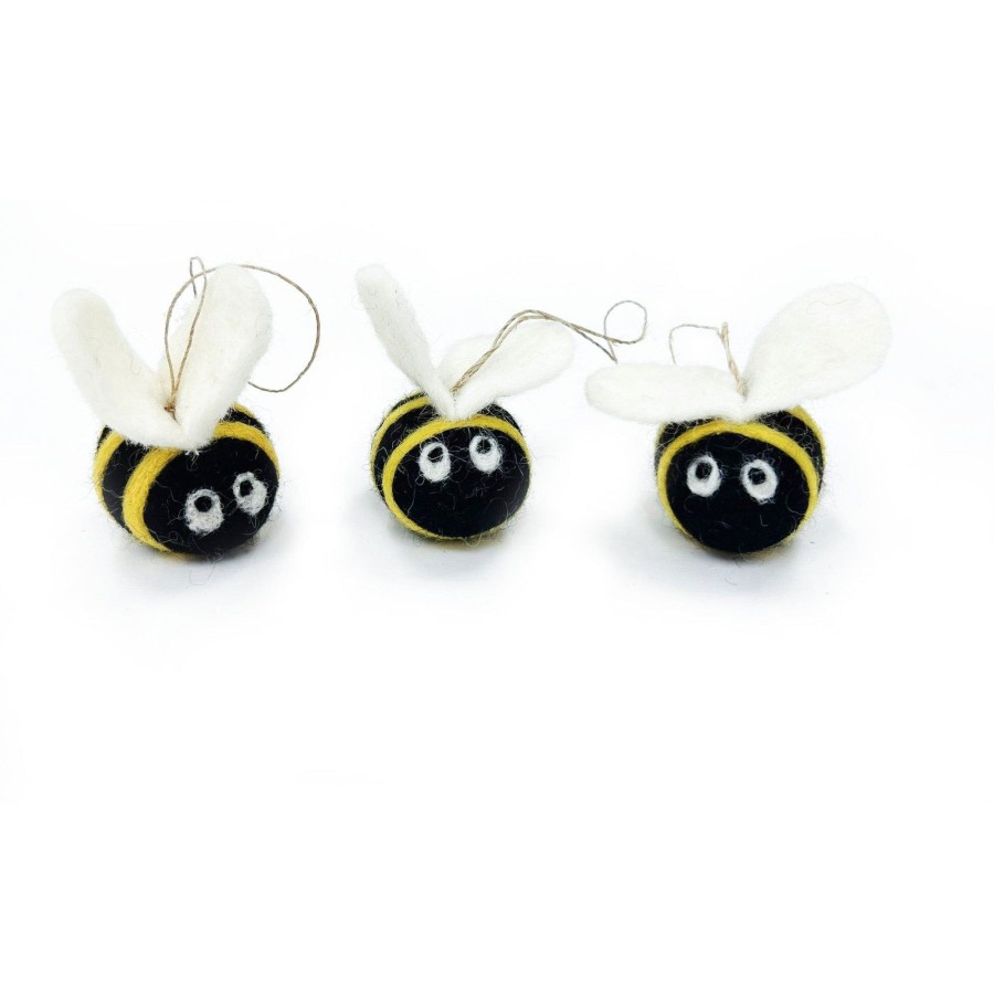 Eco Decor Friendsheep | Buzzy Bumble Bees Eco Ornaments-Set Of 3