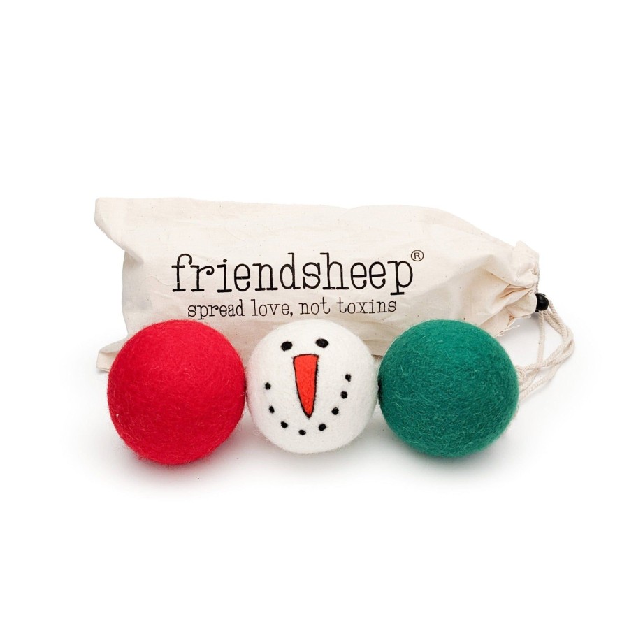 Eco Dryer Balls Friendsheep | Vintage Holidays-Red