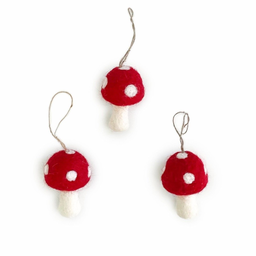 Eco Decor Friendsheep | Red Toadstool Ornaments-Set Of 3