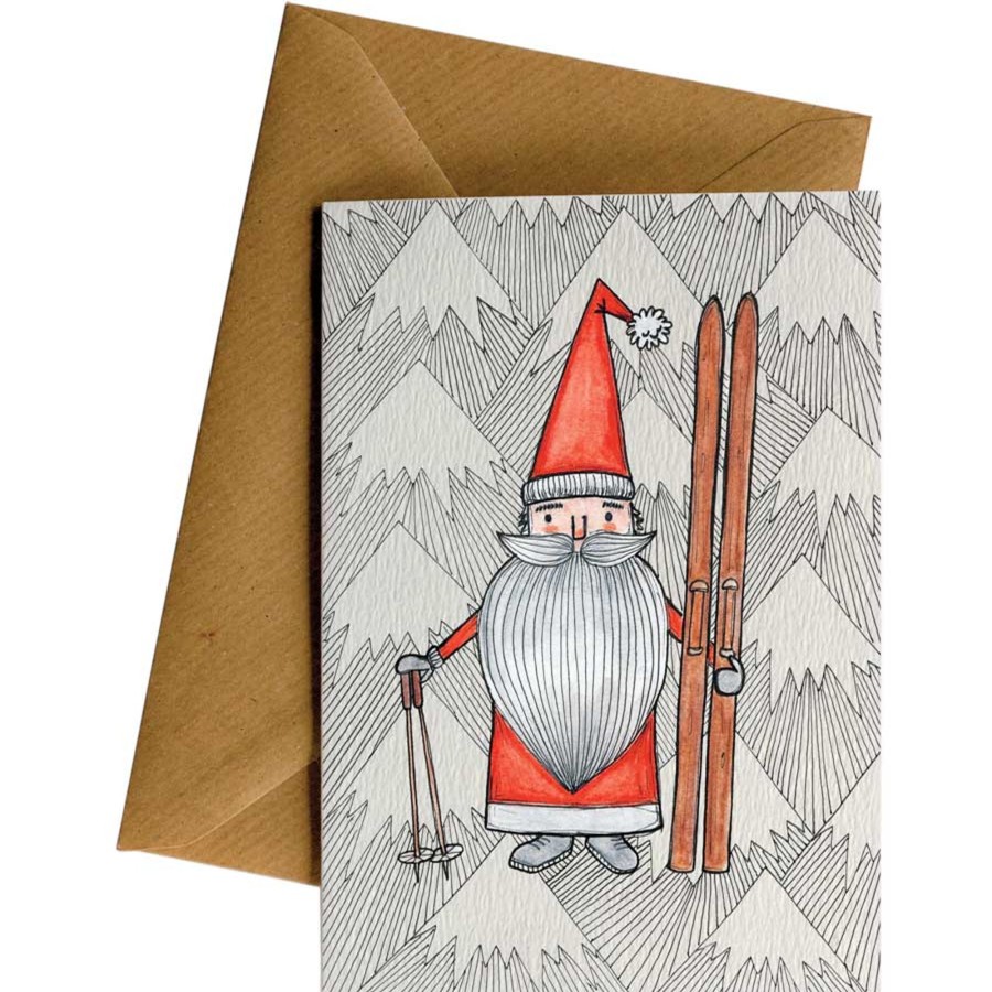 Eco Cards Friendsheep | Santa Skis-Greeting Card