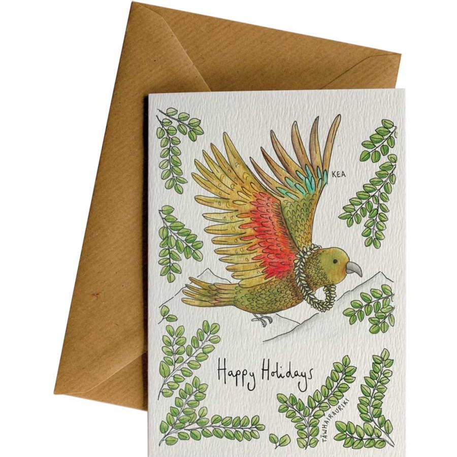 Eco Cards Friendsheep | Kea Happy Holidays (Red Bird)-Greeting Card