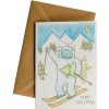 Eco Cards Friendsheep | Merry Christmas (Skiing Yeti)-Greeting Card