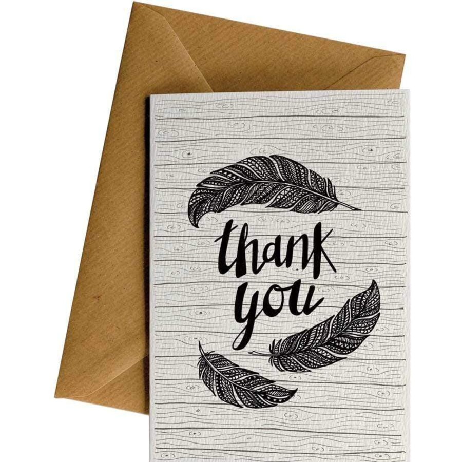 Eco Cards Friendsheep | Thank You (Feathers)-Greeting Card