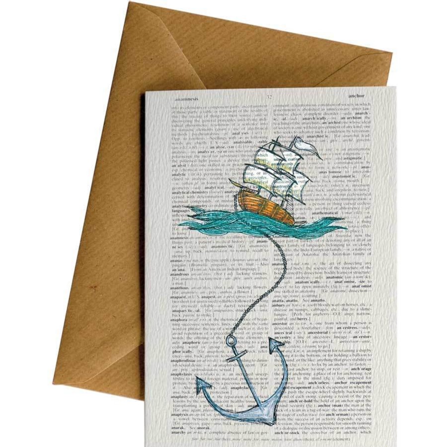 Eco Cards Friendsheep | Dictionary Anchor Ship-Greeting Card