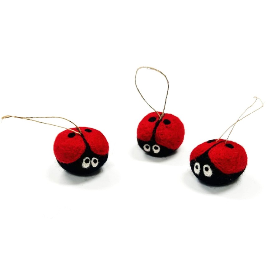 Eco Decor Friendsheep | Charmed Ladybug Eco Ornaments-Set Of 3