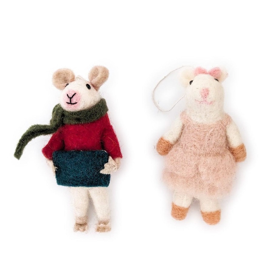 Eco Decor Friendsheep | Millie And Nelson Mouse Eco Ornaments