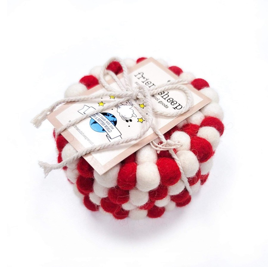 Eco Decor Friendsheep | Candy Cane Eco Coasters